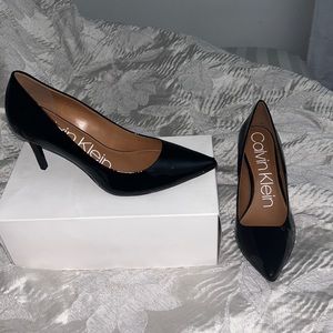 Shiny black Calvin Klein heels